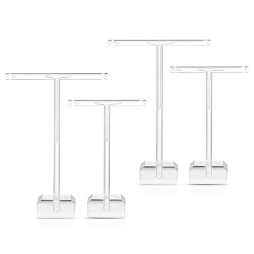 Acrylic Earring Stand Jewelry Stand: 4pcs Clear Earring Display Stands Jewelry Display For Show T-Bar Earring Display Small Earring Jewelry Display For Necklaces Bracelet Earrings And Ring