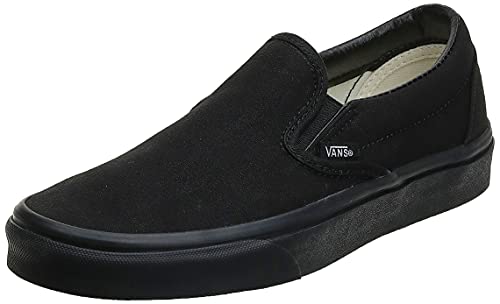 Vans Men's Classic Slip On Sneakers, Black/Black, 11 Medium US