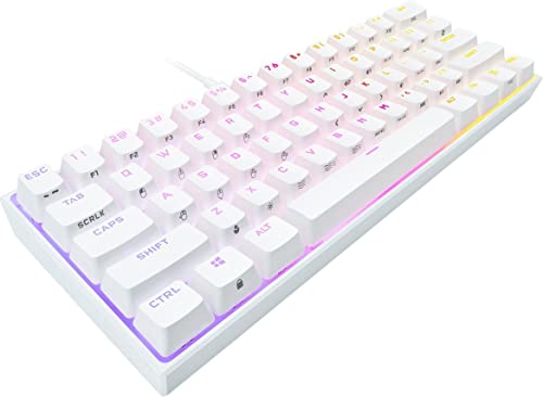 Corsair - K65 RGB Mini Wired 60% Mechanical, CH-9194114-NA, Cherry MX Speed Linear Switch Gaming Keyboard with PBT Double-Shot Keycaps - White (Renewed)