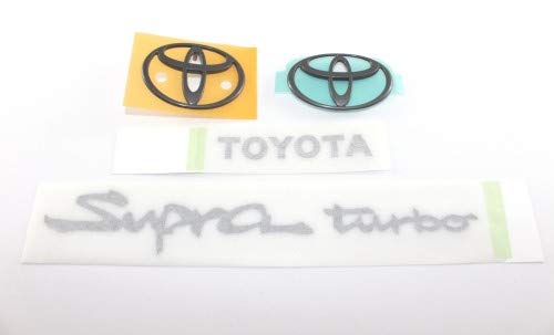 Toyota 1993 to 1998 Supra Turbo A80 Emblem Badge BLACK Decal OEM Set Kit 4 Genuine