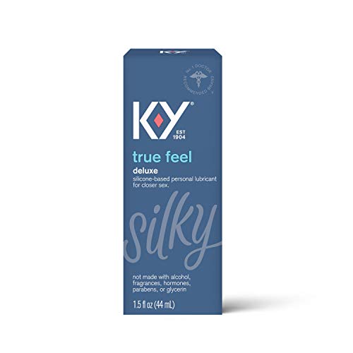 K-Y True Feel Lube, Personal Lubricant, Silicone-Based Formula, Safe to Use with Condoms, For Men, Women and Couples, 1.5 FL OZ (Pack of 2)
