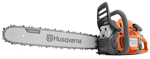 Husqvarna 455 Rancher Gas Chainsaw, 55-cc 3.5-HP, 2-Cycle X-Torq Engine, 20 Inch Chainsaw with Automatic Oiler, For Wood Cutting, Tree Trimming and Land Clearing