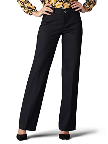 Lee Women's Ultra Lux Comfort with Flex Motion Trouser Pant Black 12 Medium