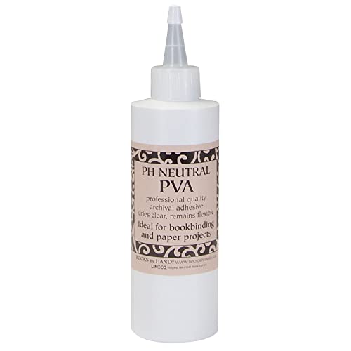 Books By Hand, PH Neutral PVA Adhesive, Archival Quality and Acid-Free, Dries Clear - 8 Ounce