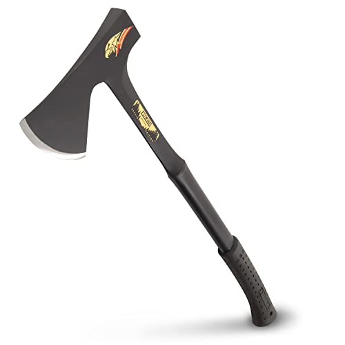 ESTWING Special Edition Camper's Axe - 26' Wood Splitting Tool with All Steel Construction & Shock Reduction Grip - E45ASE