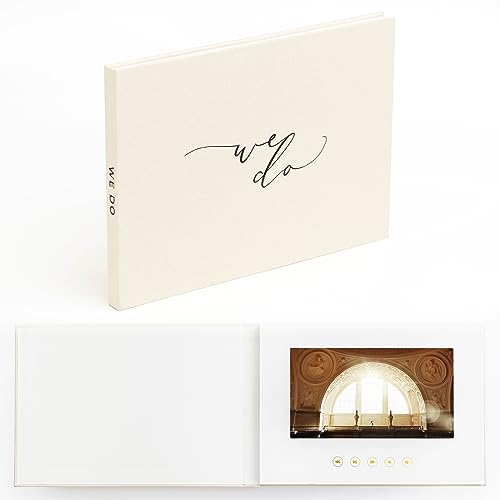 The Motion Books (WE DO) | Luxury Linen Bound Wedding Video Book | Wedding Video Album | Up to 3 hours of video, 7” IPS Display, 4GB of memory & Rechargeable Battery