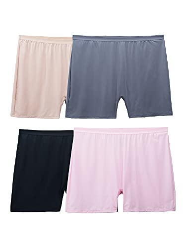 Fruit Of The Loom Women's Size Underwear, Designed to Fit Your Curves, Boxer Brief-Microfiber-Assorted, 13 Plus