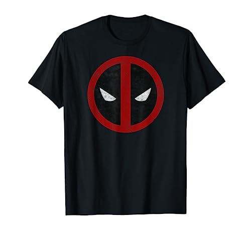 Marvel Comics Retro Classic Deadpool Mask Distressed Icon T-Shirt