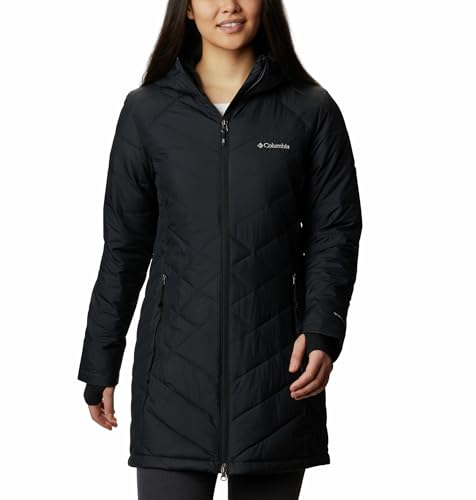 Columbia Women's Heavenly Long Hooded Jacket, Black, XX-Large