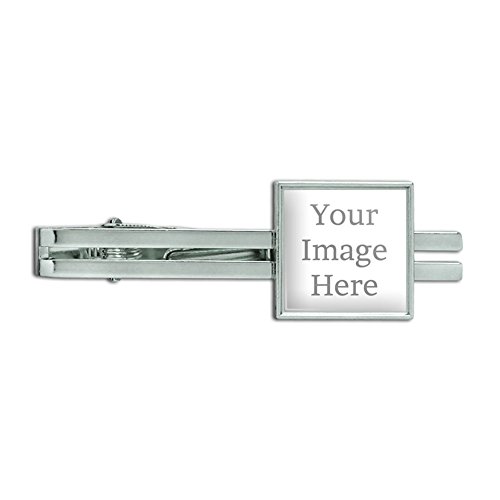 Graphics and More Self-eez(TM) Custom Personalized Square Tie Clip - Silver