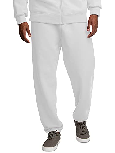 Fruit of the Loom mens Eversoft Fleece & Joggers (Regular Big Man) Sweatpants, Elastic Bottom - White, XX-Large US