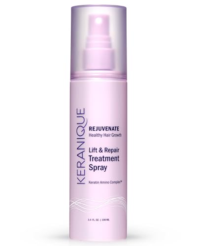 Keranique Hair Thickening Spray - Lift & Repair Volumizing Spray for Instant Volume, Texture - Styling Texturizing Spray For Fine Hair - Heat Damage Protectant With Keratin 3.4 oz