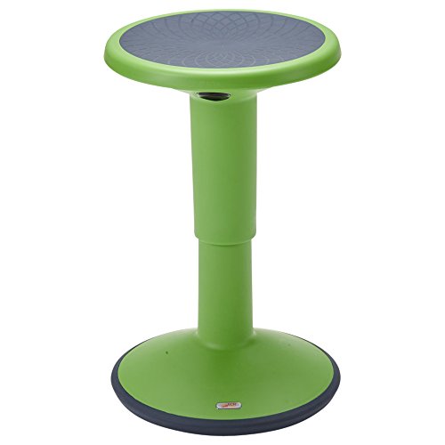 ECR4Kids SitWell Wobble Stool, Adjustable Height, Active Seating, Grassy Green