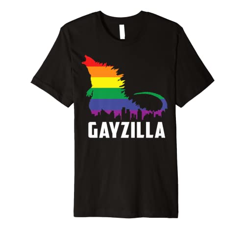 LGBTQ Rainbow Gayzilla Funny LGBT Pride Colors Graphic Cute Premium T-Shirt