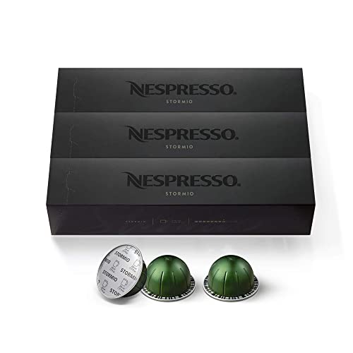 Nespresso Capsules VertuoLine, Stormio, Dark Roast Coffee, Coffee Pods, Brews 7.77 Ounce (VERTUOLINE ONLY), 10 Count (Pack of 3)