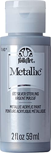 FolkArt K662 Acrylic Paint Metallic 2OZ, 2 Fl Oz (Pack of 1), Silver Sterling
