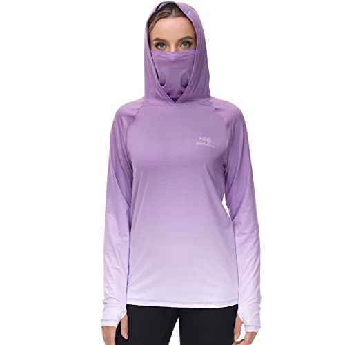 BASSDASH Women's Fishing Hoodie Shirt With Face Mask Thumb Holes UPF 50+ FS23W