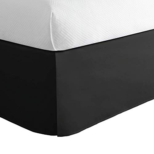 TODAY'S HOME Classic Tailored, Microfiber, 14' Drop Length Bed Skirt Dust Ruffle, Full, Black