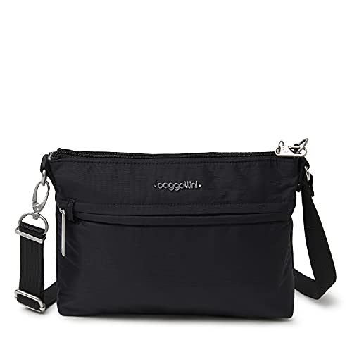 Baggallini Womens Anti-theft Memento Crossbody Bag Cross Body, Black, One Size US