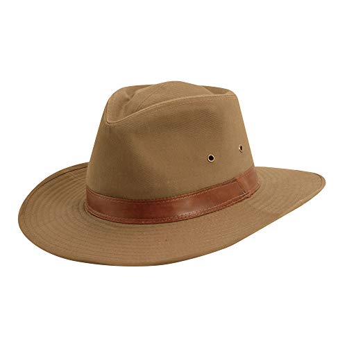 Dorfman Pacific Men's Twill Outback Hat,Bark,X-Large