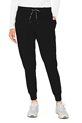 Med Couture Women's Peaches Collection Seamed Jogger Scrub Pant, Black, X-Small Tall