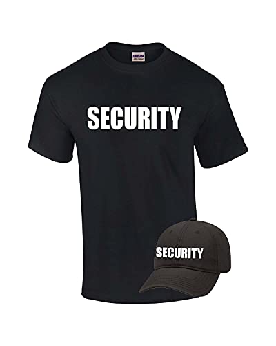 Security Event Staff Bouncer Men's Short Sleeve T-Shirt and Baseball Cap Hat Bundle-Black-5xl