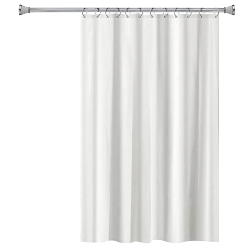 Splash Home Ella Soft Microfiber Shower Curtain Liner, Water-Repellent Fabric Curtain for Bathroom and Bathtubs, Washable, Eco-Friendly 70 x 72 Inch - White