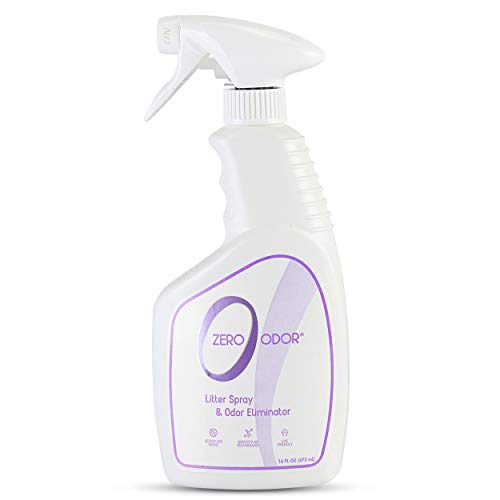 Zero Odor – Litter Odor Eliminator - Permanently Eliminate Litter Odors with Best Patented Molecular Technology - Pet Safe & Works on all types of litter, 16oz (Over 400 Sprays)
