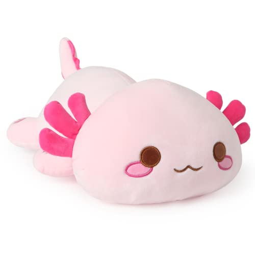 Onsoyours Cute Axolotl Plush, Soft Stuffed Animal Salamander Plush Pillow, Kawaii Plush Toy for Kids (Pink Axolotl A, 13')