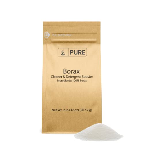 PURE ORIGINAL INGREDIENTS Borax Powder (2 lb) Sodium Borate, Multipurpose Cleaning Agent, Ideal Slime Ingredient
