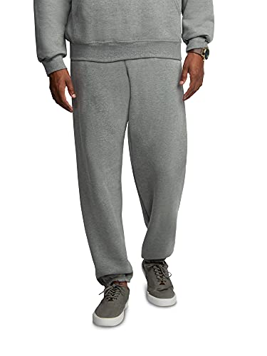 Fruit of the Loom mens Eversoft Fleece & Joggers (Regular Big Man) Sweatpants, Elastic Bottom - Grey Heather, Small US