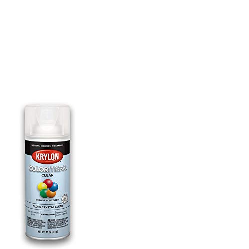 Krylon K05515007 COLORmaxx Acrylic Clear Finish for Indoor/Outdoor Use, Gloss Crystal Clear , 11 Ounce (Pack of 1)