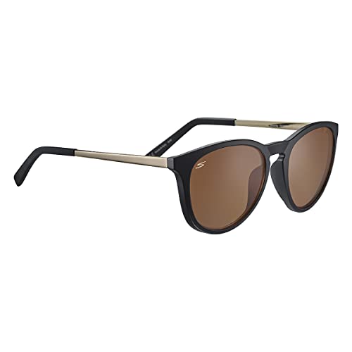 Serengeti Brawley Polarized Square Sunglasses, Matte Black, Medium