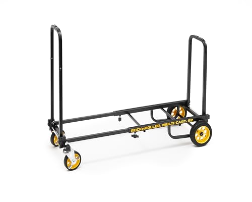 Rock-N-Roller R2RT (Micro) 8-in-1 Folding Multi-Cart/Hand Truck/Dolly/Platform Cart/26' to 39' Telescoping Frame/350 lbs. Load Capacity, Black