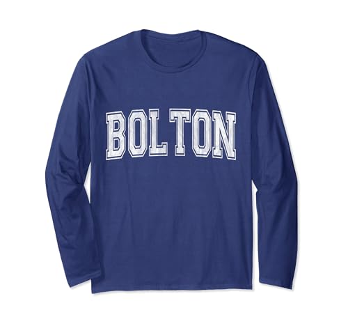 Bolton Varsity Print - Bolton England Long Sleeve T-Shirt