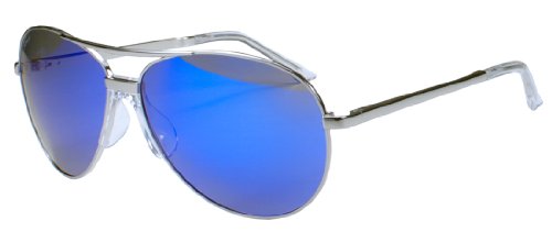 JiMarti P16 - No Tangle - Polarized Aviator Sunglasses Silver/Blue