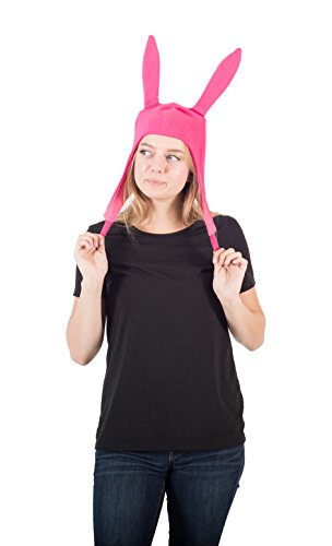 Ripple Junction Bob's Burgers Louise Belcher Bunny Ears Hat Adult One Size Pink Cosplay Beanie Officially Licensed