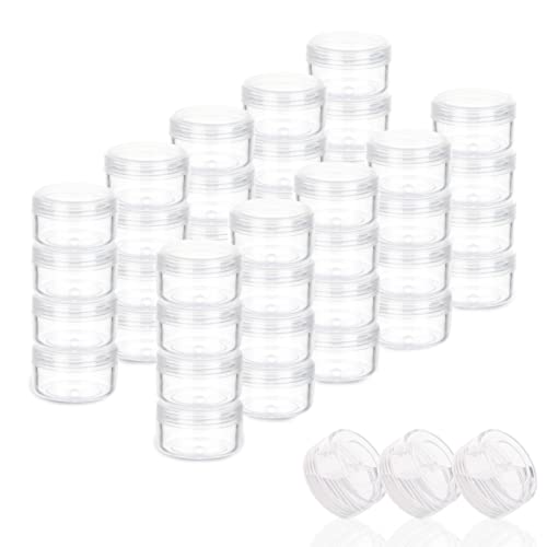ZEJIA 5 Gram Sample Jars, 25PCS Sample Containers with Lids, 5ML Lip Balm Containers, Clear Small Cosmetic Containers for Lip Balms, Lotion, Powder, Eye Shadow