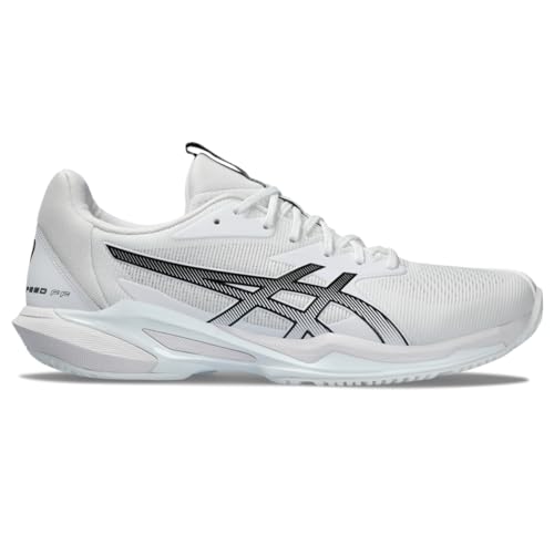 ASICS Men's Solution Speed FlyteFoam 3 Tennis Shoe, 11, White/Black