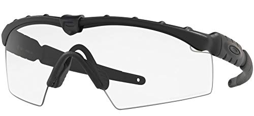 Oakley Men's OO9213 M Frame 2.0 Industrial Rectangular Sunglasses, Matte Black/Clear, 32 mm