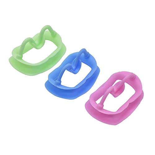 3 Pcs Silicone Mouth Opener, Dental Cheek Retractor for Teeth Whitening,Reusable Intraoral Lip Retractor (Multi-colored)