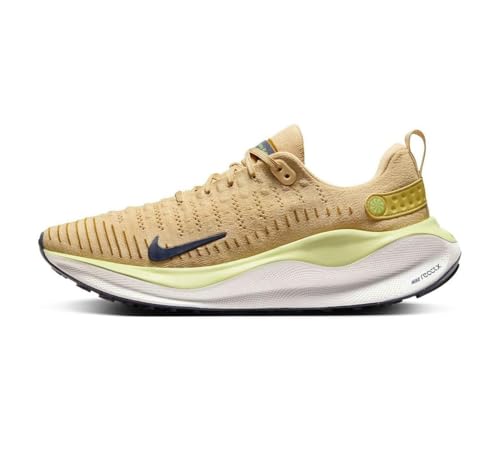 NIKE React Infinity Run Flyknit 4 Mens Trainers Sesame/Purple Ink/Buff Gold, Sesame Purple Ink Buff Gold, 10