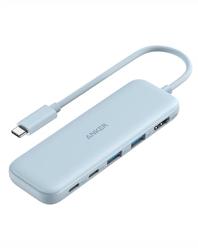 Anker 332 USB-C Hub (5-in-1) with 4K HDMI Display, 5Gbps USB-C Data Port and 2 5Gbps USB-A Data Ports and for MacBook Pro, MacBook Air, Dell XPS, Lenovo Thinkpad, HP Laptops and More(Blue)
