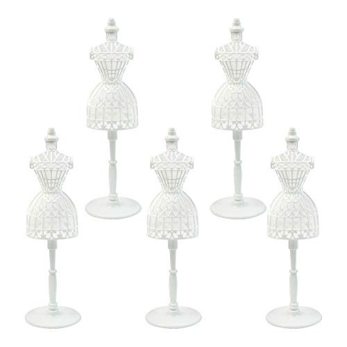 AUEAR, 5 Pack Dress Forms Cloth Gown Plastic Mannequin Display Support Holder Model Stand Accessories for Dresses