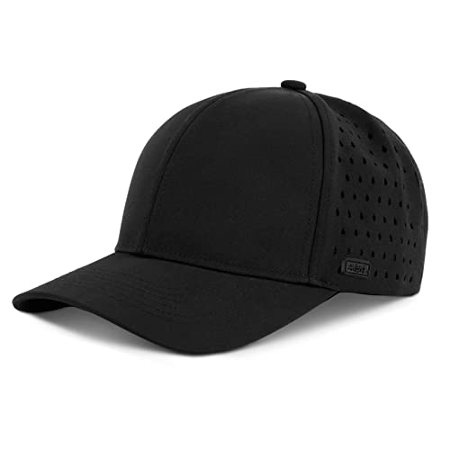 Hydro Hat, Waterproof Baseball Cap for A-Game Performance, 6-Panel Snapback for Gym, Boat, Golf, Workout, Running, Sweat Resistant, One Size, Unisex Black