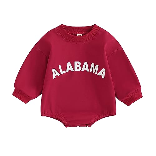Baby Girl Boy Christmas Outfit My First Christmas Sweater Sweatshirt Shirt Bubble Romper Onesie Santa Clothes (red Alabama, 3-6 Months)