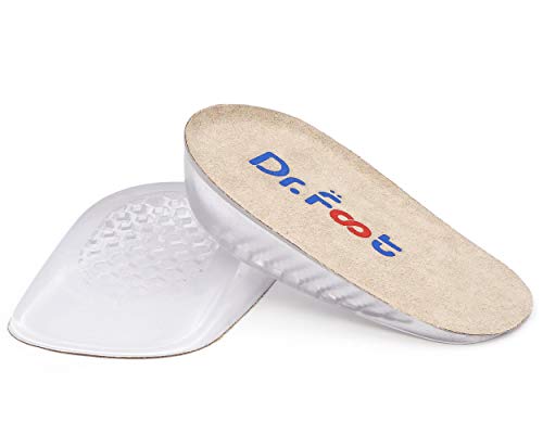 Dr.Foot Height Increase Insoles, Heel Cushion Inserts, Heel Lift Inserts for Leg Length Discrepancies (Large (1' Height))