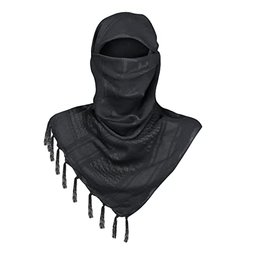 Explore Land Cotton Shemagh Tactical Desert Scarf Wrap Black Gun