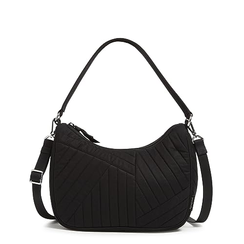 Vera Bradley Cotton Frannie Crescent Crossbody Purse, True Black