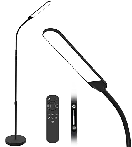 NXONE Led Floor Lamp,Modern Reading Adjustable Standing Height 4 Colors and Stepless Brightness Work Lamp for Living Room Bedroom Reading£¬Black